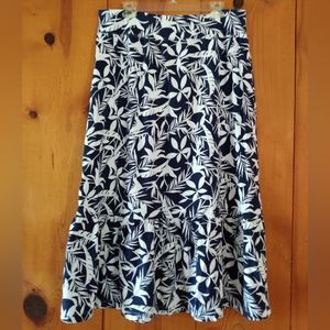 D&Co Floral Print Jersey Skirt w/Flounce